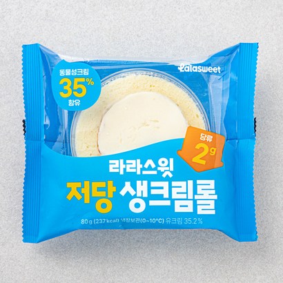 라라스윗 저당 생크림롤, 80g, 1개