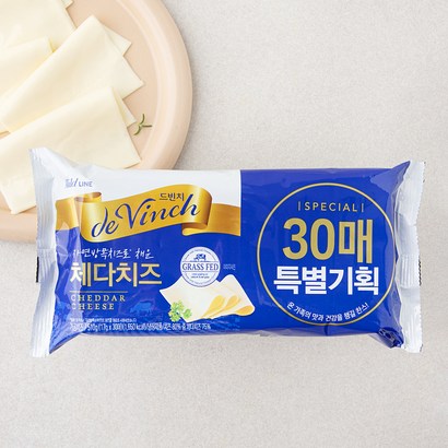 드빈치 자연방목 체다치즈 30매, 510g, 1개