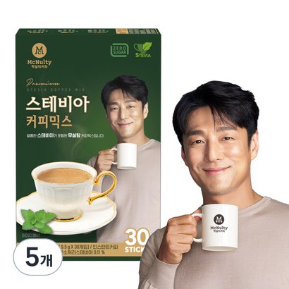 맥널티커피 스테비아 커피믹스, 9.5g, 30개입, 5개