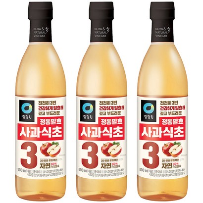 청정원 정통 사과 식초, 800ml, 3개