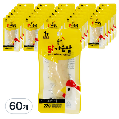 웁스 닭가슴살 오리지널 강아지 간식, 22g, 60개