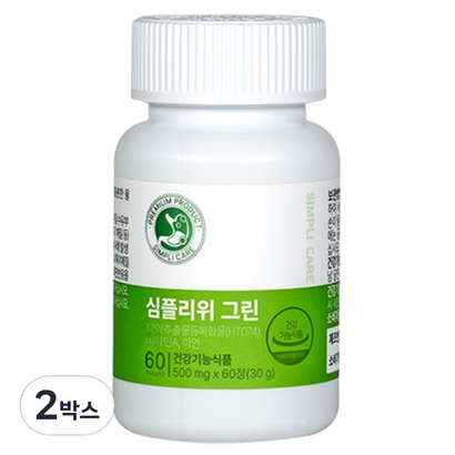 심플리케어 심플리위 그린 30g, 60정, 2개
