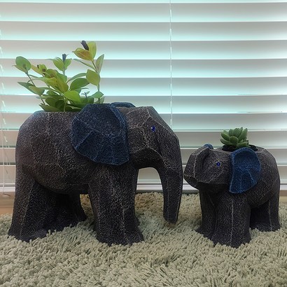 마리데코 엄마와 꼬꼬마 코끼리 화분