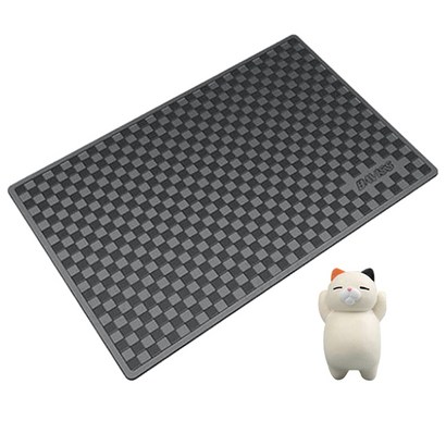 체크 무늬 차량용 자동차 논슬립 미끄럼방지 패드  잠자는 고양이 액세서리
