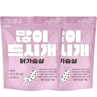 바이케이알 많이드시개 닭가슴살 대용량 수제 간식 400g, 2개