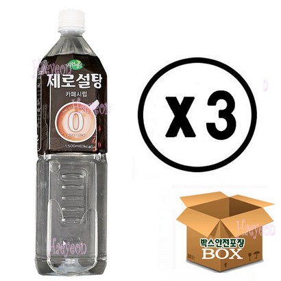 희창 자연생각 제로설탕 카페시럽(무설탕 제로 칼로리), 3개, 1.5L