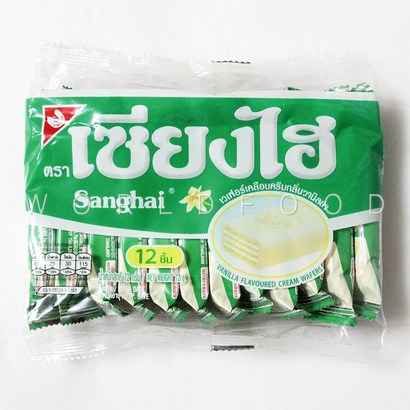 태국 상하이 크림 웨이퍼 바닐라 sanhai crea wafers  월드푸드 리뷰 후기