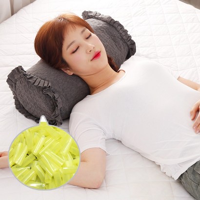 [에코숲라이프] 편백 메밀 바이오칩 피그먼트 원형 레이스베개