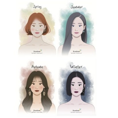 퍼스널컬러 진단 도구 4계절 세부톤 자가 진단 세트 브랜뉴 이미지 컨설팅, 1개, 1개