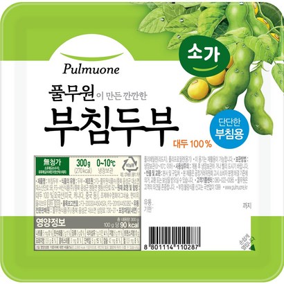 [메가마트]풀무원 SOGA 부침두부 단단한부침 300g, 1개