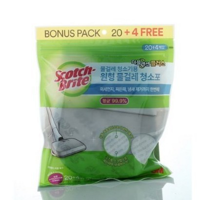 스카치브라이트 전동 물걸레 더블액션 청소포 원형  24매