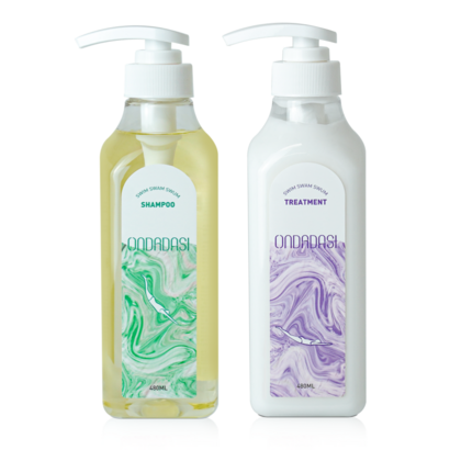 온다다시 수영장 샴푸 480ml+ 수영장 트리트먼트480ml 염소제거 저자극 단백질 손상모, 960ml, 1세트
