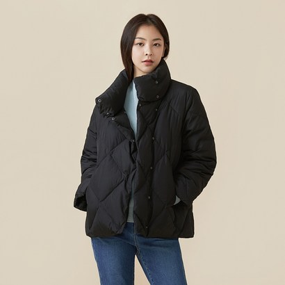 [JAJU/자주] 다이아 퀼팅 푸퍼 숏다운 블랙 리뷰후기