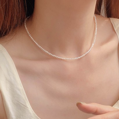 [실버925]담수진주 목걸이 ini ear neckace