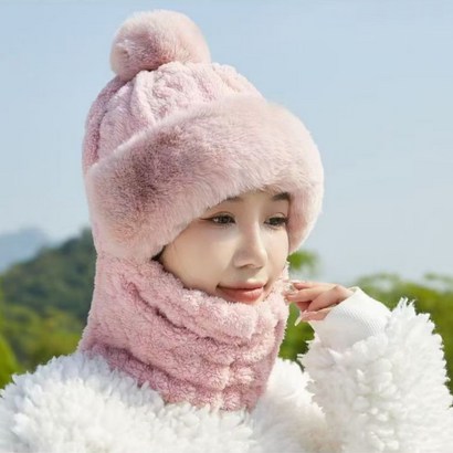 여성 방울 털모자 가을 겨울 털모자 기모 워머