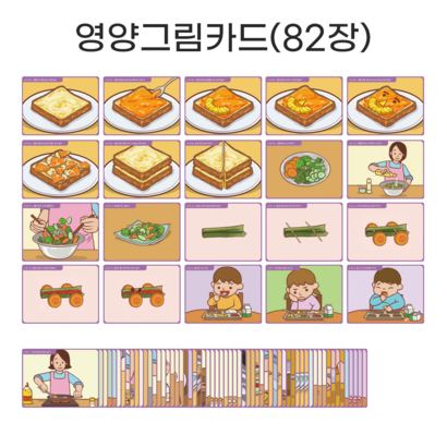 아이다보아 이야기그림카드 / 유아활동 교구 언어 발달 치료 상황 인과오류 그림 카드 사고력 언어적 표현능력 증진 추론 이해 의사소통 촉진, 영양(82장)
