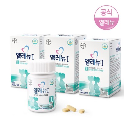 바이엘 엘레뉴1_엘레뉴I_56정_임산부비타민, 56정, 3개