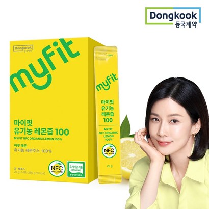 동국제약 마이핏 이보영 100% 유기농 레몬즙 NFC 원액 스틱, 14개, 20g