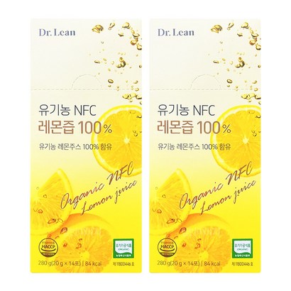 닥터린 유기농 NFC 레몬즙 100, 280g, 2개