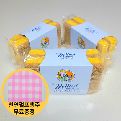 NELLIE'S 천연수세미 넬리 수세미 거품이잘나는 코코넛껍질  천연펄프 칼라행주 리뷰후기