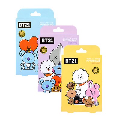 BT21 패턴밴드 표준 혼합 캐릭터밴드 반창고 3종 리뷰후기