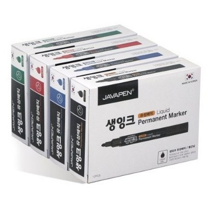 자바펜 생잉크 유성 매직 4종