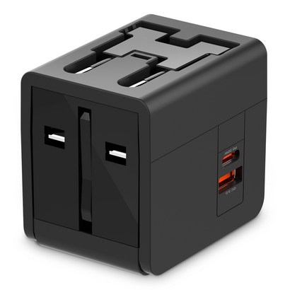 전세계 해외 여행용 멀티어댑터 C타입 20W 고속충전 1500W 드라이기사용 100 240V 돼지코, 1개