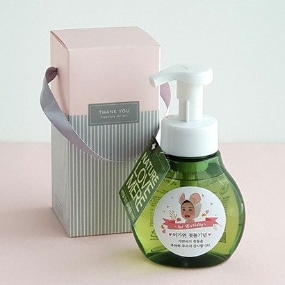 네이쳐 러브메레 핸드워시 280ml (핑크 끈박스 포장) (결혼식 개업 돌잔치 조문 승진 퇴사 생일 프리미엄 돌답례품), 방수스티커 안함, 핑크, 1개