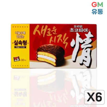 오리온 대용량 초코파이 실속형, 6박스, 1.17kg