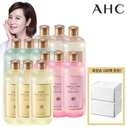 [단독]AHC 허브솔루션 대용량 토너 [증정]화장솜 160매