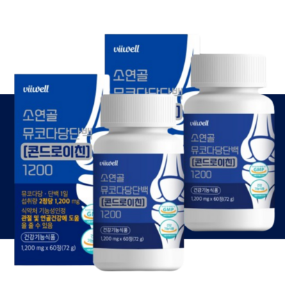 소연골 소유래 뮤코다당단백 콘드로이친 1200 60정 2통