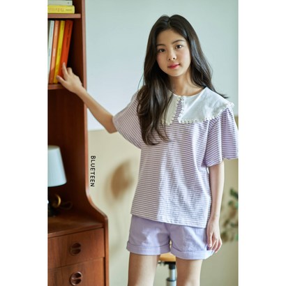 [주니어] 여름 캔디 카라 반팔면티셔츠 블루틴 H 리뷰후기