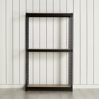 에이스랙 가로 600 / 800 / 1000 / 1200 조립식 철제 선반 수납 무볼트 앵글, 800 X 400 X 1500 X 3단, 1개, 블랙