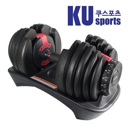 쿠스포츠 다이얼 무게조절덤벨 아령 24KG[낱개1개] 리뷰후기