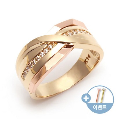 [비앤비골드]14K 두꺼운 콤비링 반지 RCS2738