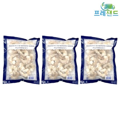 흰다리 새우살 백새우 31/50 200g 냉동 깐 새우 일식재료 해산물 생칵테일 감바스 프레샌드, 3개