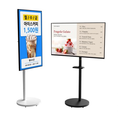 카멜 40인치 이동식 스탠드형 디지털사이니지 요일별 사진 동영상 반복 재생 솔루션 탑재 광고용 DID CDS4010 DS 플레이어, 단품, 단품