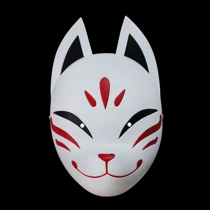 할로윈 일본 축제 여우 가면 마스크 전통 고양이 요괴, A, 기본