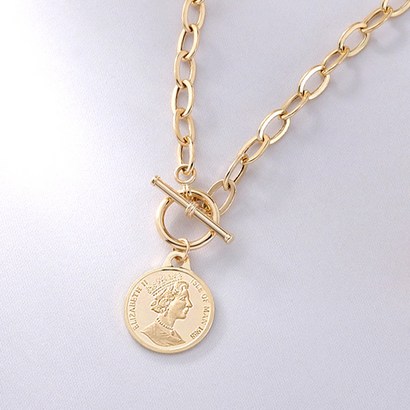 [골드팡] 14k/18k 엘리자베스코인 토글체인 목걸이