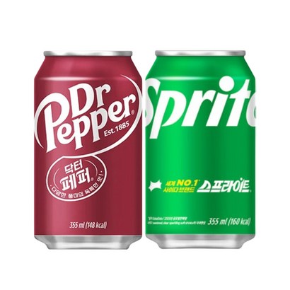 닥터페퍼 355ml 업소용 스프라이트 355ml 각6개씩 총12캔