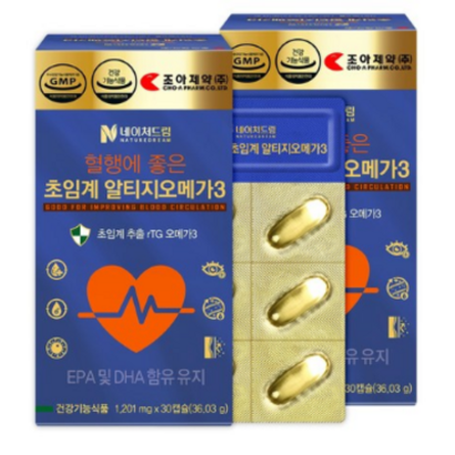 조아제약 혈행에좋은 초임계 알티지오메가3 36