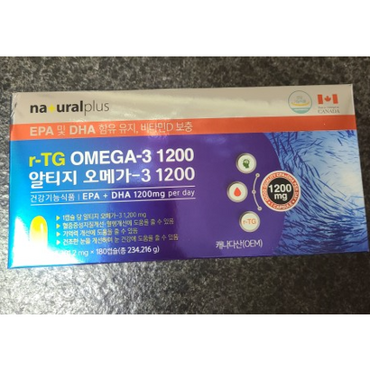 내츄럴플러스 알티지 오메가3 1200 180캡슐, 180정, 1개