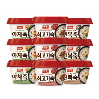 동원 양반죽 쇠고기죽287 3개야채죽287 3개전복죽287 3개