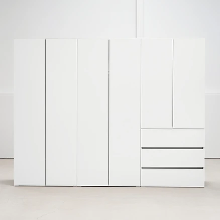 도모 아르디아 1단 + 2단 + 3단 옷장 세트 2400 방문설치, 화이트
