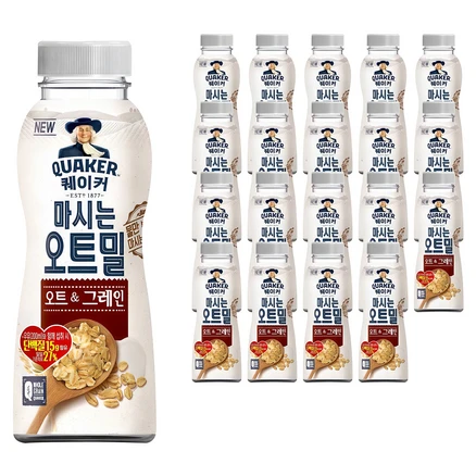 퀘이커 마시는 오트밀 오트&그레인, 50g, 20개