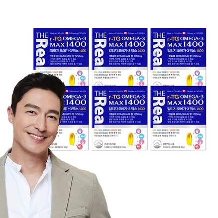 더리얼 알티지 오메가3 맥스1400, 60정, 6개