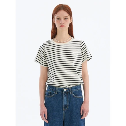 올리브데올리브스트라이프 기본핏 티셔츠 (OH4XE143) 209059