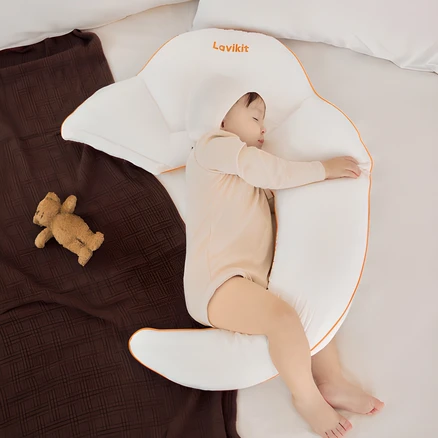 라비킷 유아용 라이너루프트 커들업 옆잠 바디필로우 우측형, 퓨어화이트