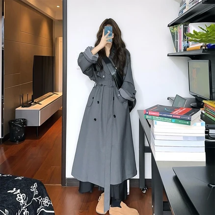 롱 여성 트렌치 오버사이즈 코트롱 여성 트렌치코트