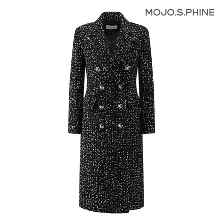 [우수고객전용][모조에스핀] 더블버튼 트위드 코트 BK_S224MSG420